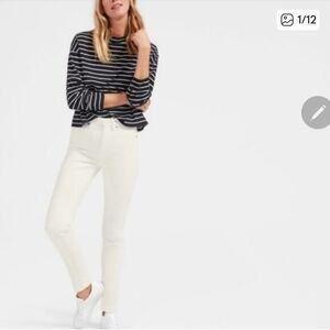 EVERLANE, WHITE HIGH RISE SKINNY JEANS SIZE 16 NWT